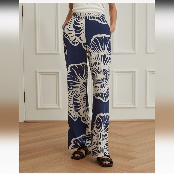 Printed Challis Pull-On Wide Leg Pant - Picture 2 of 7